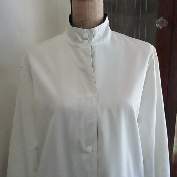Vintage Classic White Windbreaker Jacket Snap Front Pockets Sz 16 Singapore Barn - Picture 6 of 17